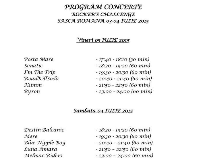 program concerte rockers challenge 2015