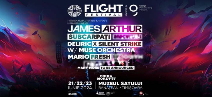 James Arthur, Subcarpati, Deliric x Silent Strike si Mario Fresh la FLIGHT FESTIVAL James Arthur, Subcarpati, Deliric x Silent Strike si Mario Fresh la FLIGHT FESTIVAL