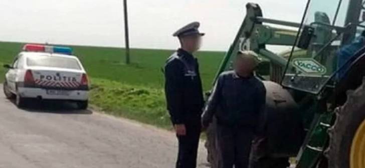 Politistii au impiedicat un tragic accident. Tractorist baut, prins circuland in Timis. Politistii au impiedicat un tragic accident. Tractorist baut, prins circuland in Timis.