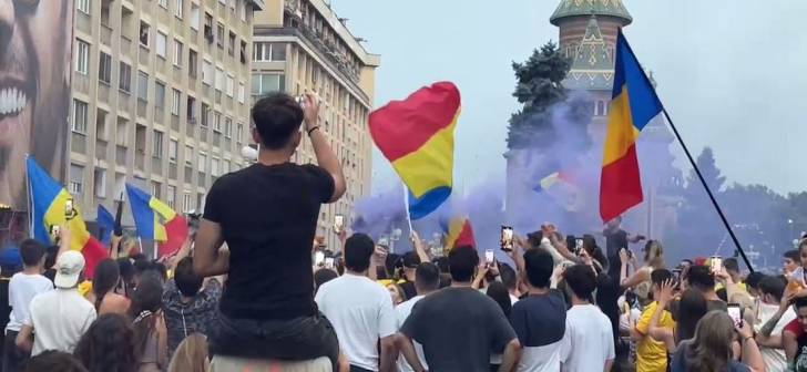Timisoara in sarbatoare dupa reusita Romaniei la EURO 2020