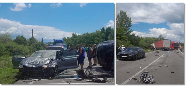 Accident grav pe DN6: patru adulti si un copil implicati.