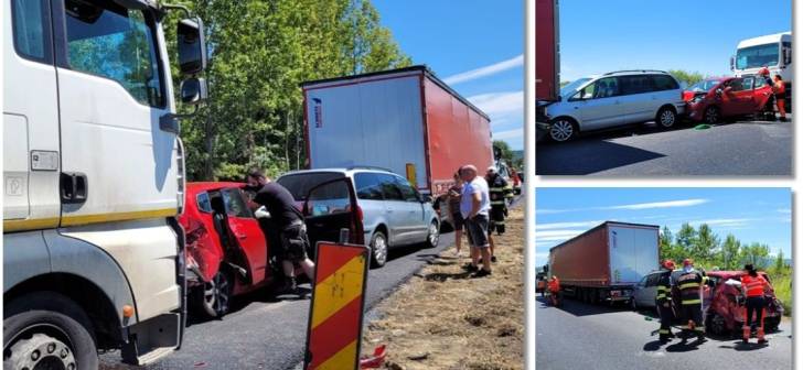 Accident in serie pe drumul cu cel mai mult trafic din Timis. Fotografie Accident in serie pe drumul cu cel mai mult trafic din Timis. Fotografie