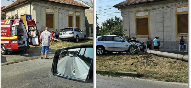 Sofer a fost ranit dupa ce a fost lovit de BMW-ul in stalp la Timisoara