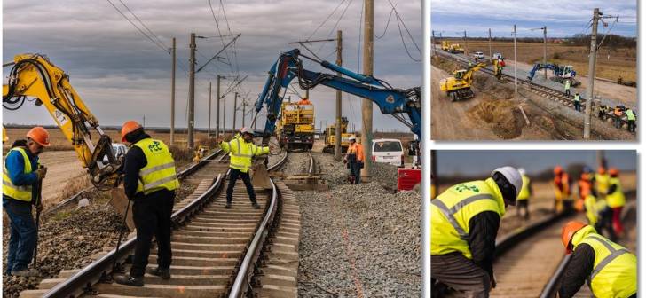 Intensificare a lucrărilor pe lotul 2 Lugoj - Timișoara al magistralei CFR modernizate cu fonduri europene