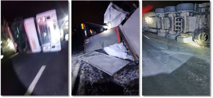 Accident cu tir răsturnat în Timiș, circulația blocată. Vezi imagini! Accident cu tir răsturnat în Timiș, circulația blocată. Vezi imagini!