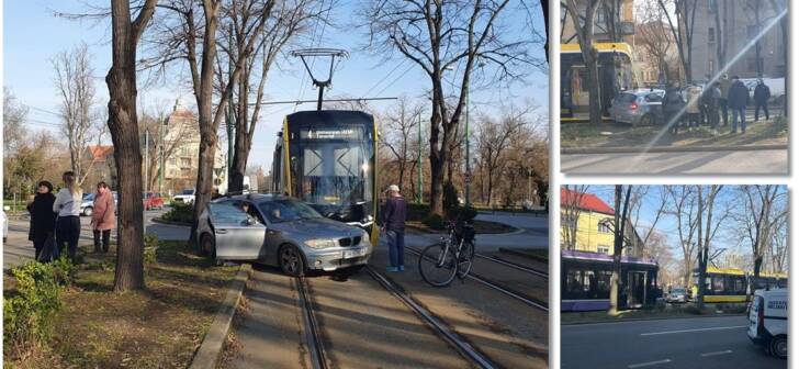 Coliziune între tramvai și BMW în Timișoara. Vezi imaginile. Coliziune între tramvai și BMW în Timișoara. Vezi imaginile.