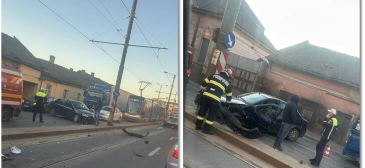 Un șofer mort beat a lovit violent un stâlp de iluminat în Timișoara Un șofer mort beat a lovit violent un stâlp de iluminat în Timișoara