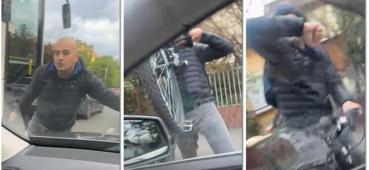 VIDEO: O soferiță din Timișoara, terorizată de un biciclist nervos în drumul spre școală. VIDEO: O soferiță din Timișoara, terorizată de un biciclist nervos în drumul spre școală.