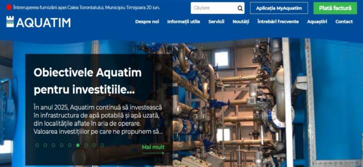 Serviciile MyAquatim și portalul Contul meu nu vor funcționa între 25 și 27 iunie 2025 Serviciile MyAquatim și portalul Contul meu nu vor funcționa între 25 și 27 iunie 2025