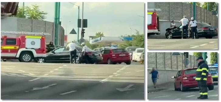 Accident rutier la Timișoara: o șoferiță transportată de urgență la spital. FOTO