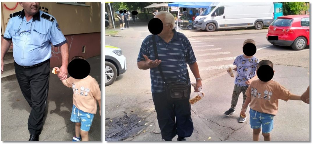 Copil pierdut și speriat, recuperat de polițiștii timișoreni pe un bulevard aglomerat. Emoție și ușurare în sudul Timișoarei!