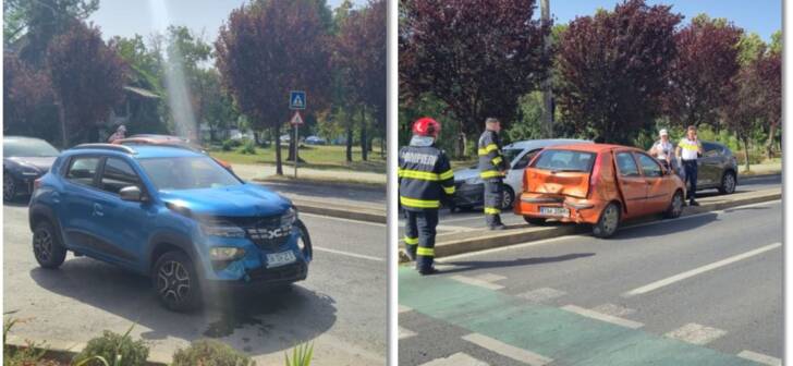 Accident pe bulevardul din Timișoara: o persoană transportată la spital. FOTO Accident pe bulevardul din Timișoara: o persoană transportată la spital. FOTO