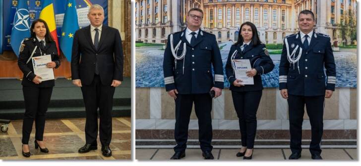 O polițistă din Timiș a fost distinsă pentru bravură. O polițistă din Timiș a fost distinsă pentru bravură.