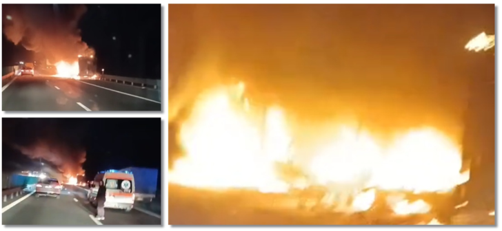 Un tir a ars pe autostrada din Timiș: ce s-a întâmplat?